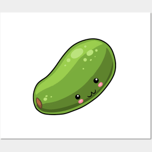 Kawaii Zucchini vegetable Posters and Art